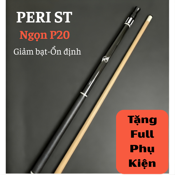 Gậy Bi-a,Cơ Bida Peri ST01,ST02,ST03, Ngọn Công Nghệ P20 Giảm Bạt 12.5mm Tay Cầm Da Bò Dễ Đánh-Tạp C