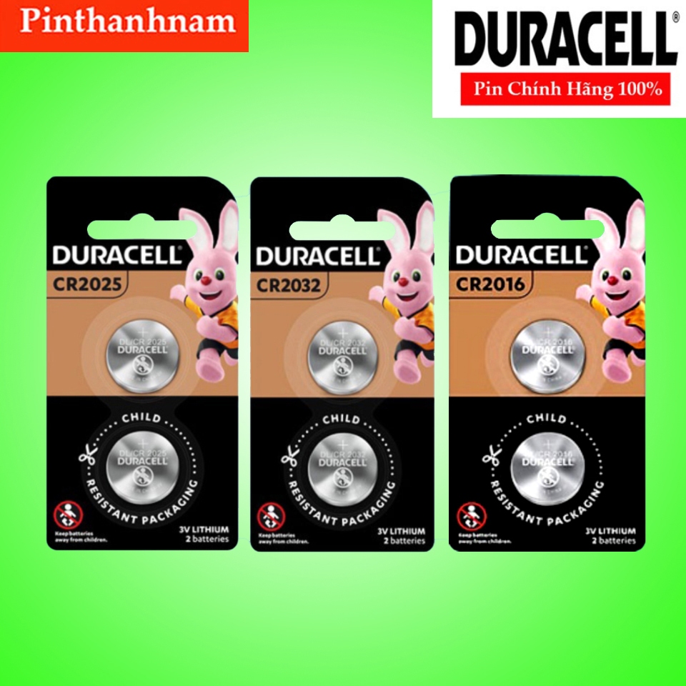 Pin DURACELL CR2032 / CR2025 / CR2016 Cao Cấp - Vỉ 2 Viên Chính Hãng