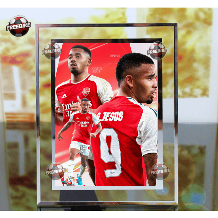 KHUNG POSTER GABRIEL JESUS BẰNG KÍNH PHA LÊ CAO CẤP MẪU 2