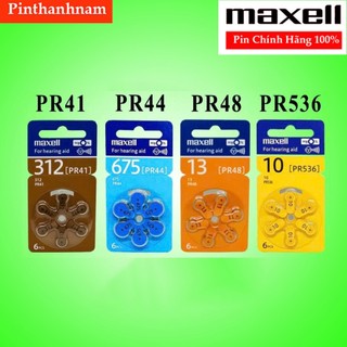  Pin Máy Trợ Thính Maxell PR41   312     PR44   675     PR48   13     PR536   10   Chính Hãng 