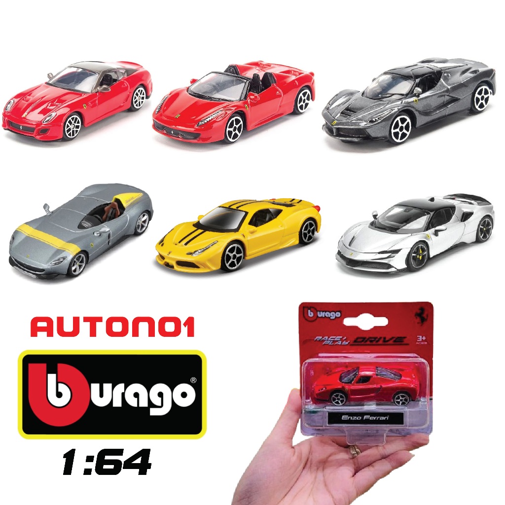 Mô hình xe Ferrari 488 GTB, LaFerrari, F12 TDF, 458 Speciale, Enzo, SF90, Stradale bản card tỉ lệ 1: