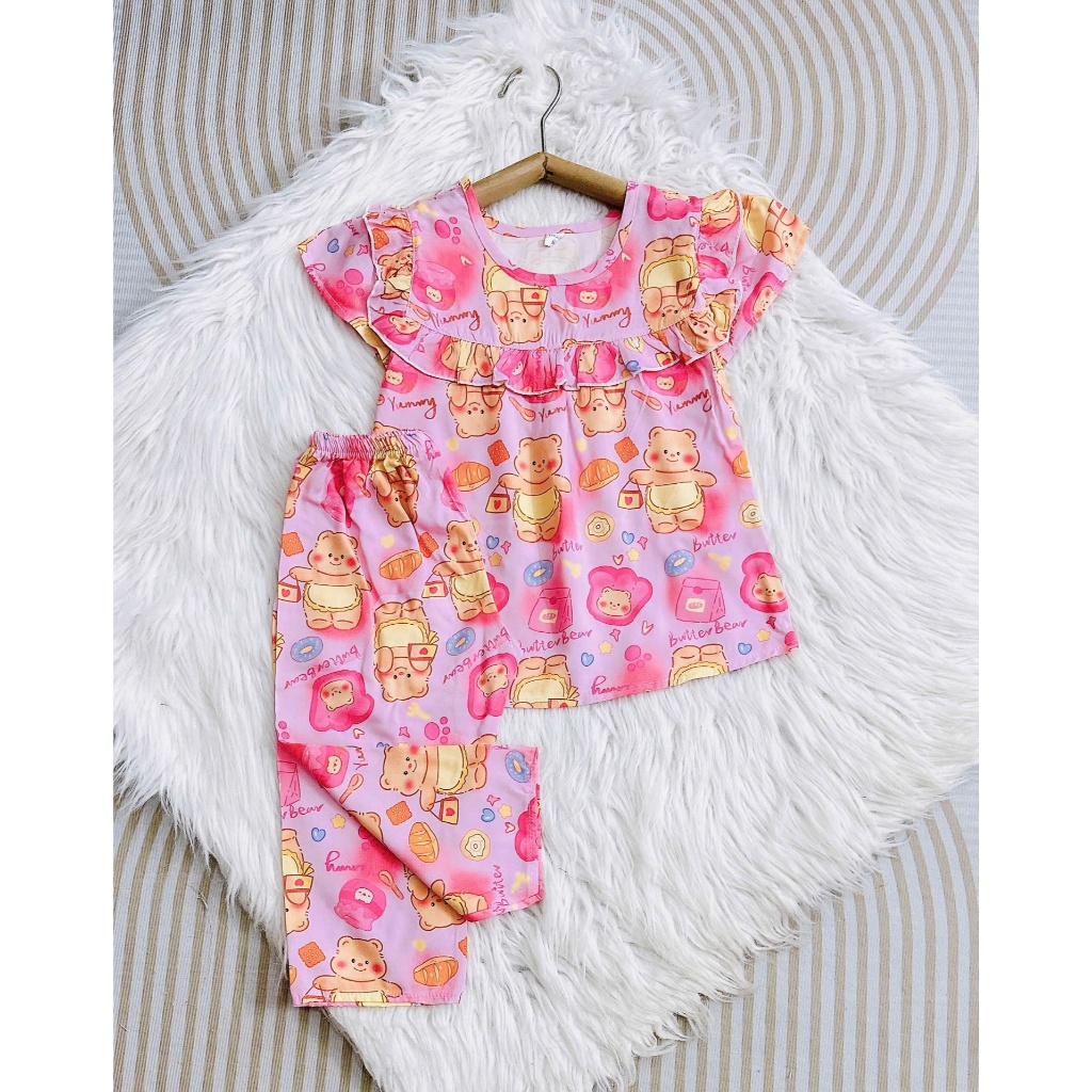 Đồ bộ tole bé gái 11-42kg, set đồ bộ tole bé gái, tay ngắn quần dài, chất tole 2 da, bộ lanh cho bé gái, GTNQD1