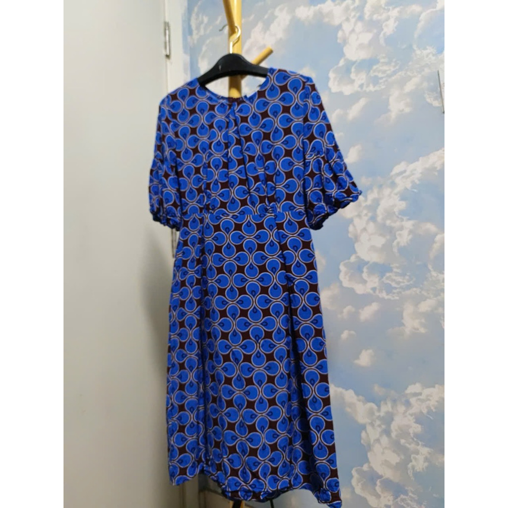 Váy liền họa tiết xanh nâu – OZ Design House – Size S