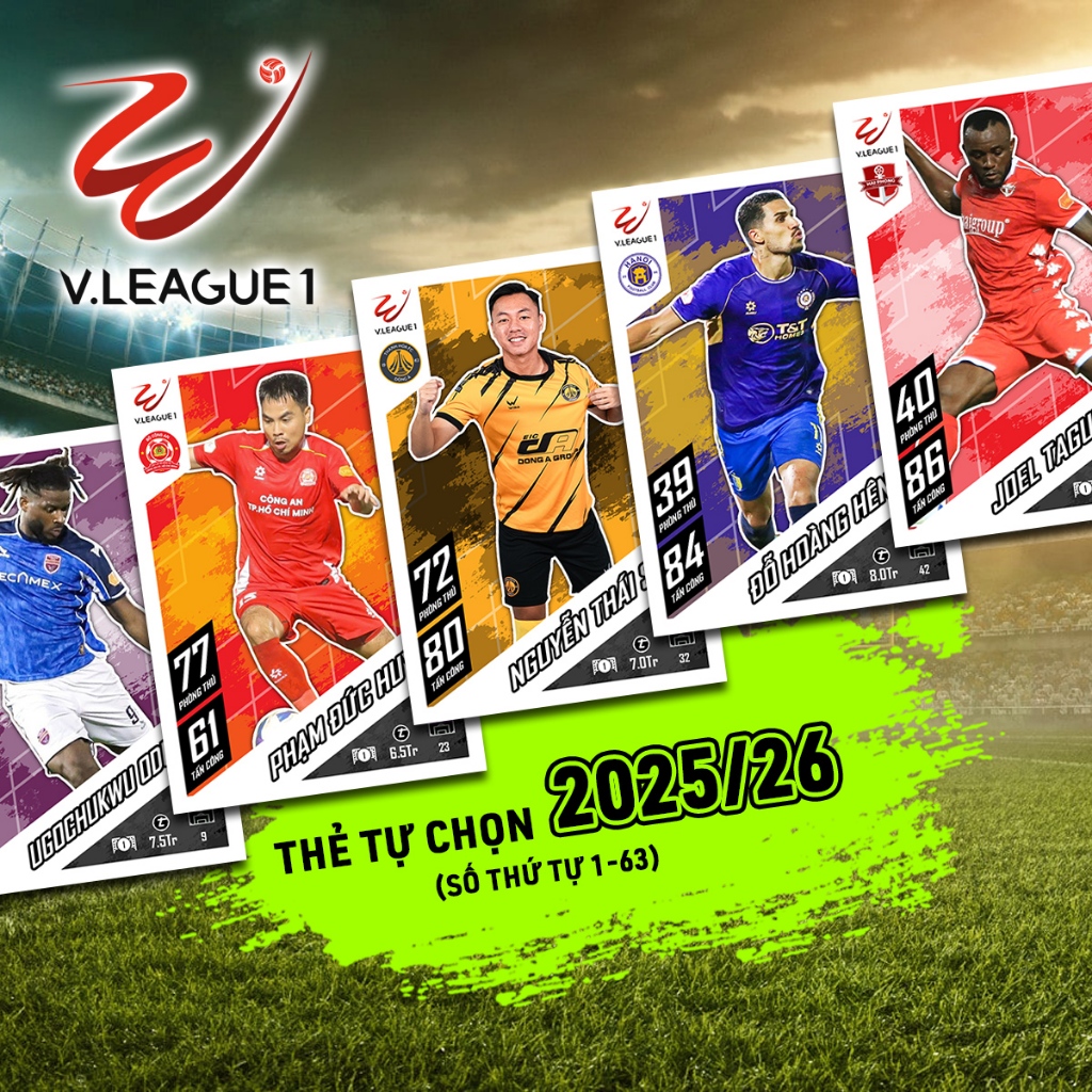 Thẻ Cầu Thủ V League 2025-26 Tự Chọn (Thẻ Size Lớn UK STT 1-63)
