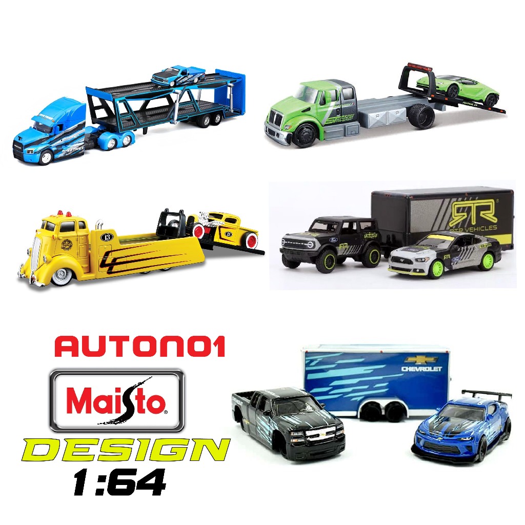 Tổng các mẫu mô hình xe đầu kéo pickup trailer tỉ lệ 1:64 Maisto Design 11404