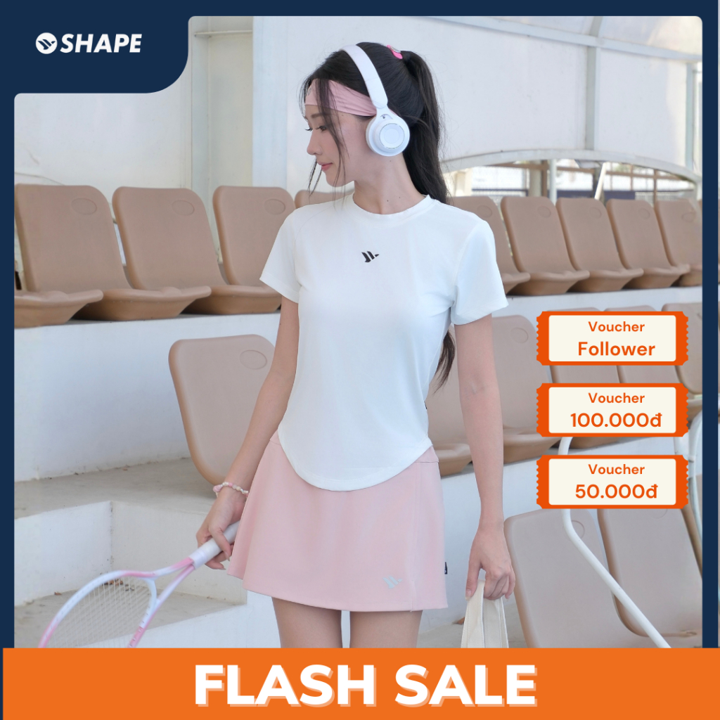 Áo cộc thể thao nữ tập gym chạy bộ tennis pickleball đẹp mát Merge Shape Top [AC089]