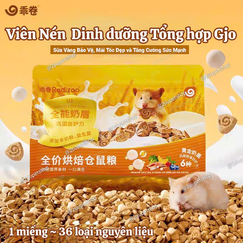 [GJO]  Thức ăn hoàn chỉnh viên dinh dưỡng nướng Sữa Gjo dành cho chuột Hamster bổ sung Dinh dưỡng đầ