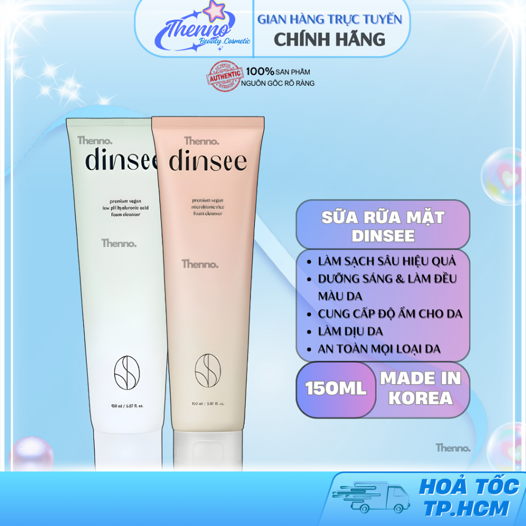 Sữa Rửa Mặt Gạo Thuần Chay Siêu Bọt- Microbiome Dinsee Premium Vegan Microbiome Rice Foam Cleanser 1
