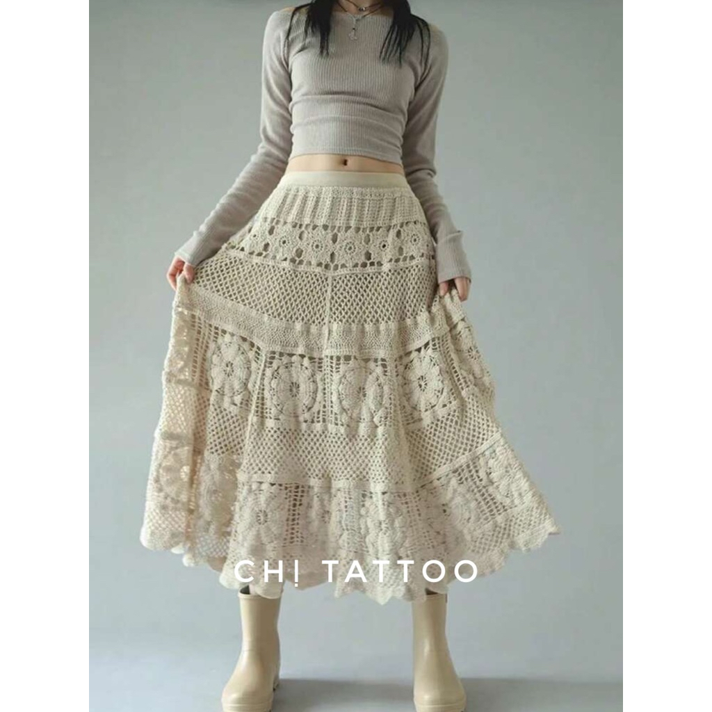 chân váy ren thô 2 lớp dầy dặn CV73 size M