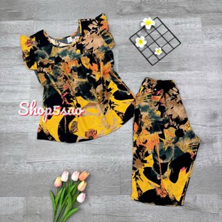  Đồ bộ tole trung niên Bộ lanh mặc nhà SHOP5SAO quần lửng có túi BIGSIZE  50-80kg  