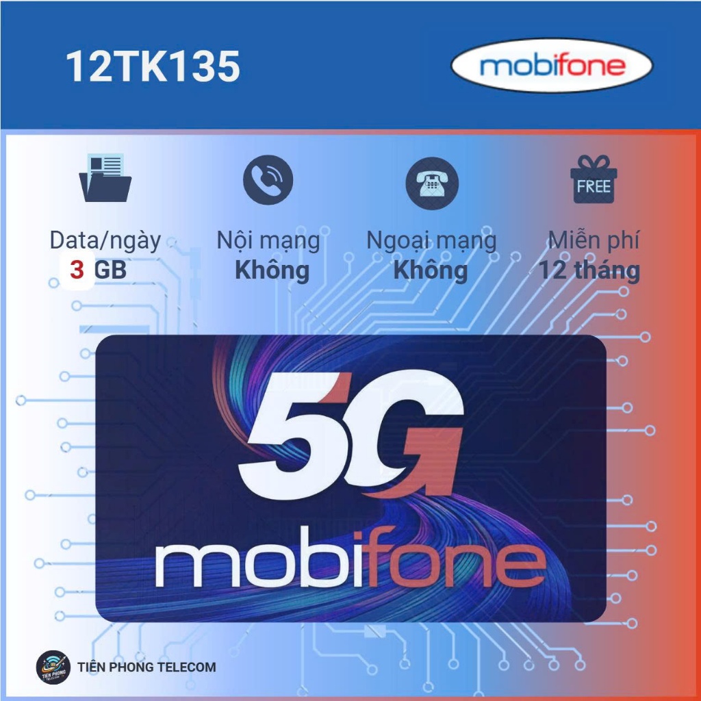 Sim 4G, 5G Mobifone MDT255,MDT350,100GB,500GB,12MDT50, 6MDT150, 12MDT150(có eSIM) Tiên Phong Telecom