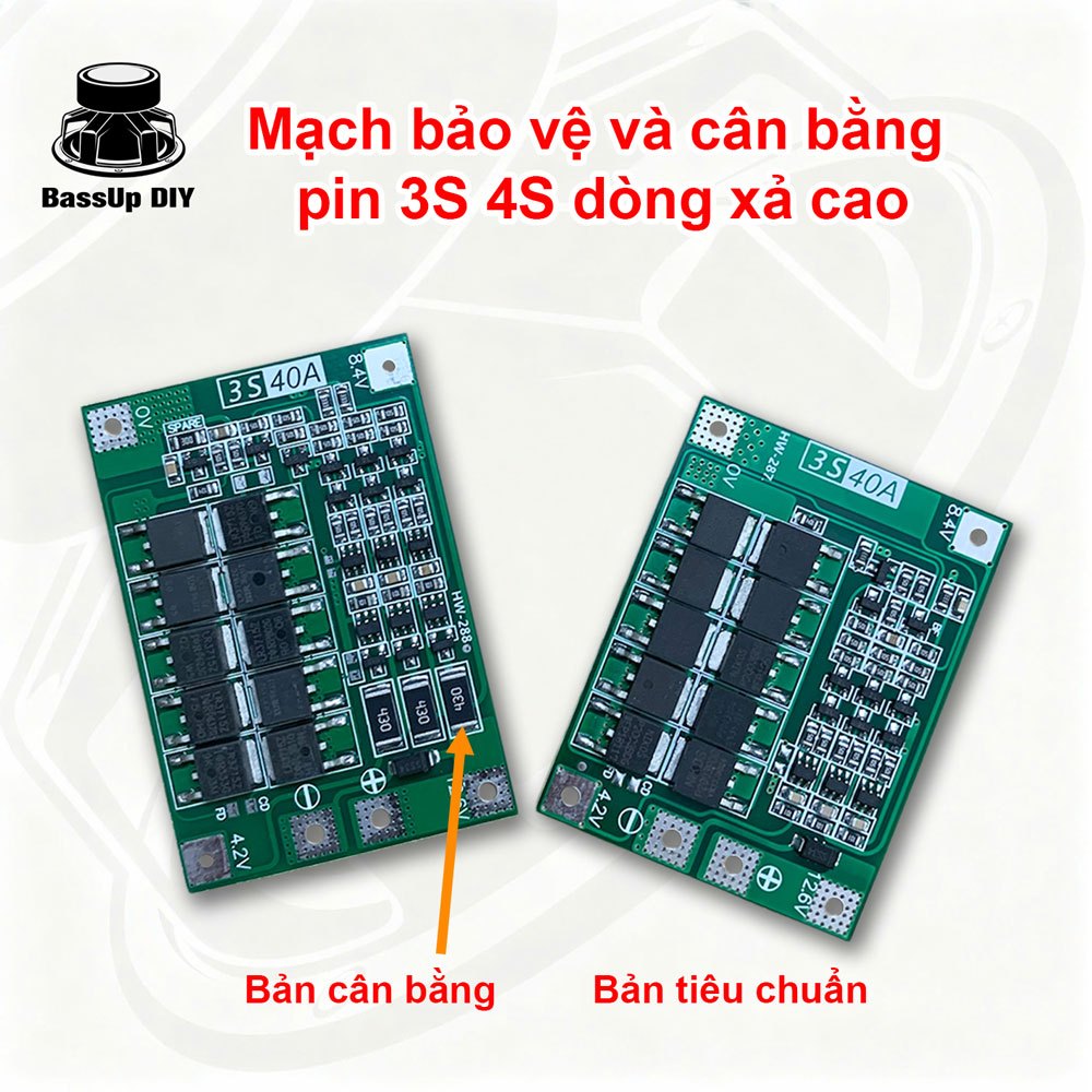 Mạch bảo vệ và cân bằng khối pin 3S 4S lithium 18605 dòng xả cao