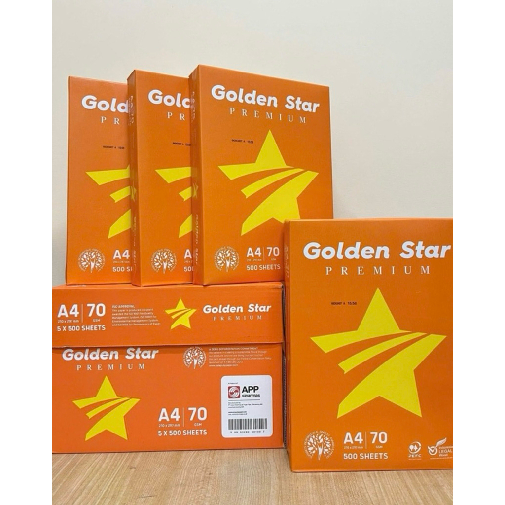 1 THÙNG 5 RAM GIẤY A4 - GOLDEN STAR - 70gsm