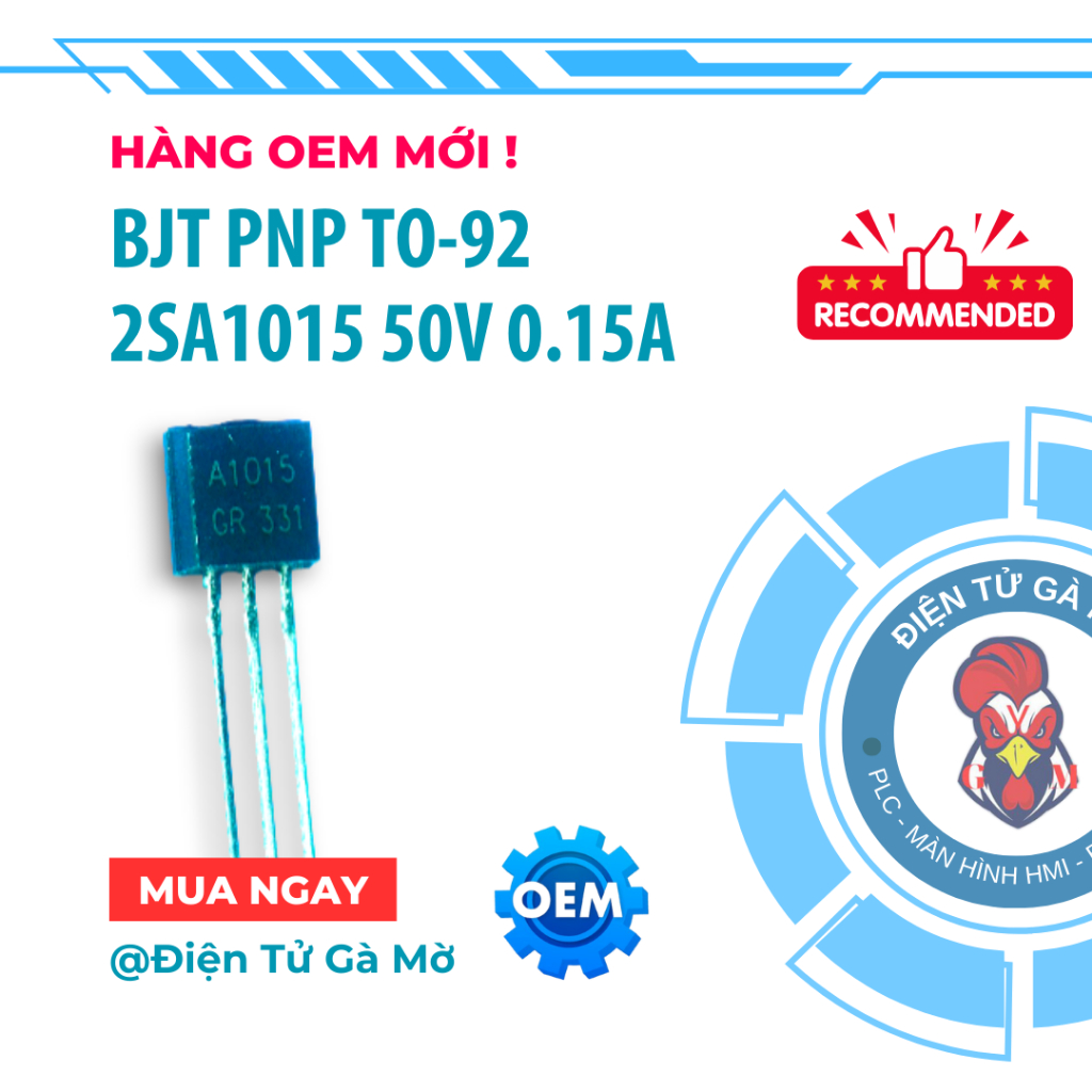 [10 CON] Transistor BJT PNP, 2SA1015 A1015 50V, 0.15A TO-92, Hàng OEM Mới