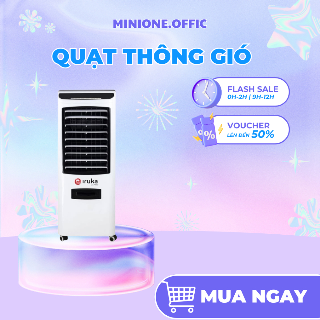 Quạt Điều Hòa Không Khí Iruka I99 17L – Làm Mát Nhanh, Tiết Kiệm Điện, Bình Nước Lớn