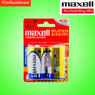  Pin Đại Maxell Alkaline LR20 Vỉ 2 Viên Chính Hãng Dung Lượng Cao 