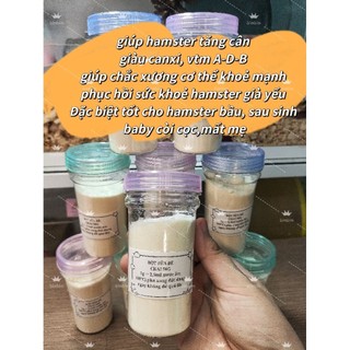 Bộ 4 món pha BỘT SỮA DÊ cho Hamster, thỏ, bọ, nhím sóc giúp tăng cân, mượt lông, vỗ béo, giàu canxi