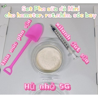Bộ 4 món pha BỘT SỮA DÊ cho Hamster, thỏ, bọ, nhím sóc giúp tăng cân, mượt lông, vỗ béo, giàu canxi