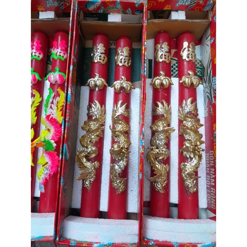 đèn cầy cúng nhũ 1k5 52cm