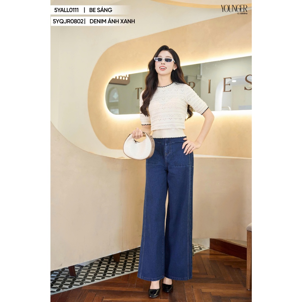 Quần jean nữ YOUNGER BY CARDINA chất vải denim ống suông 5YQJR08.