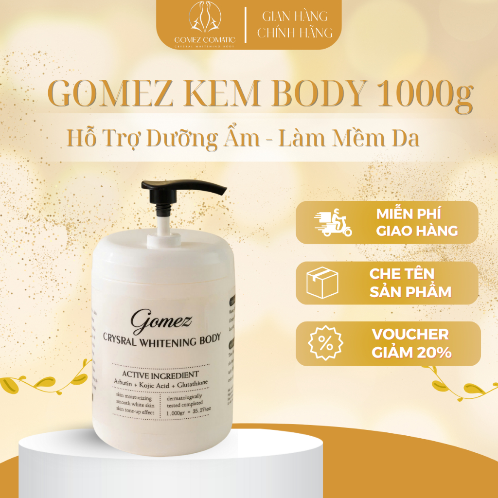 Gomez Kem Body Dưỡng Ẩm & Làm Mềm Da. - Nâng Tone Cho Mọi Loại Da Với Chiết Xuất Tự Nhiên Giàu Dưỡng Chất