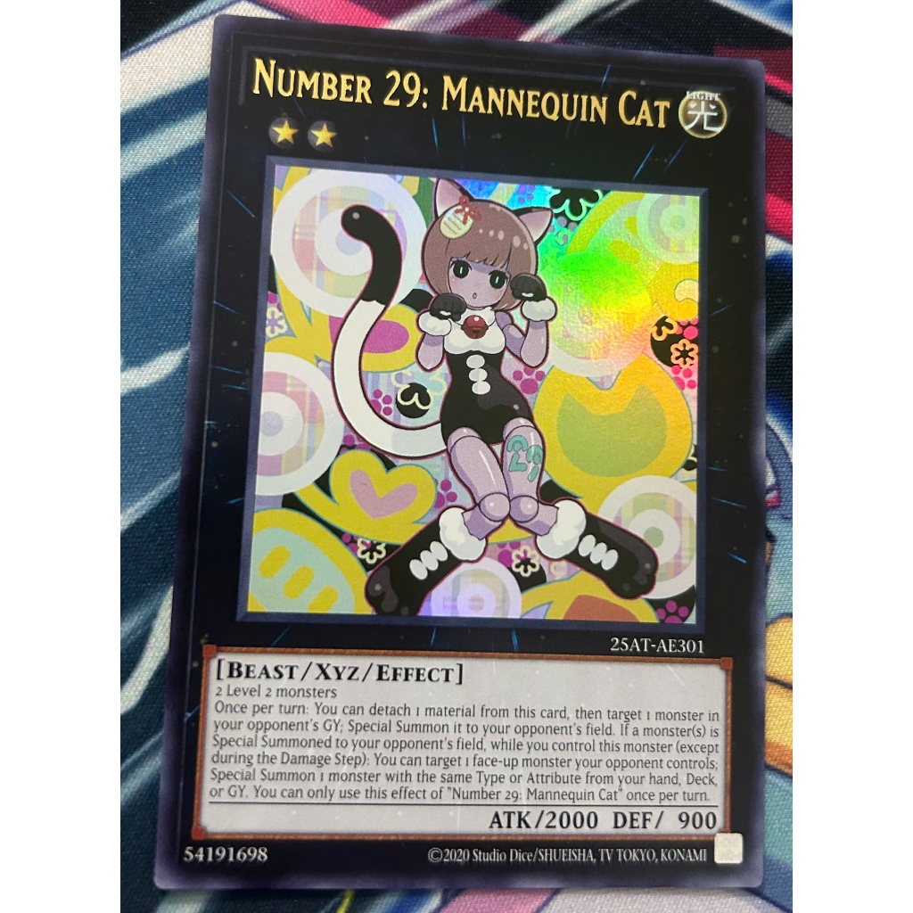 Thẻ bài Yugioh - Number 29: Mannequin Cat - 25AT - AE301