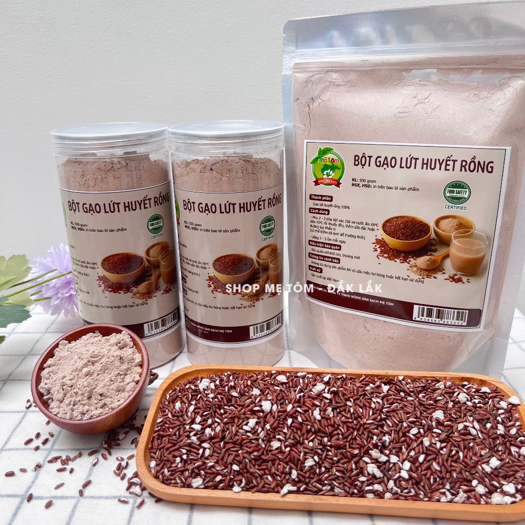 500Gram BỘT GẠO LỨT HUYẾT RỒNG THƠM NGON SHOP MẸ TÔM (CÓ XUẤT HÓA ĐƠN CÔNG TY)