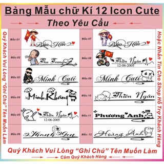 Tem tên theo yêu cầu, tem chữ ký dán xe máy, dán ô tô, mũ bảo hiểm, dán điện thoại Decal chống nước bền màu