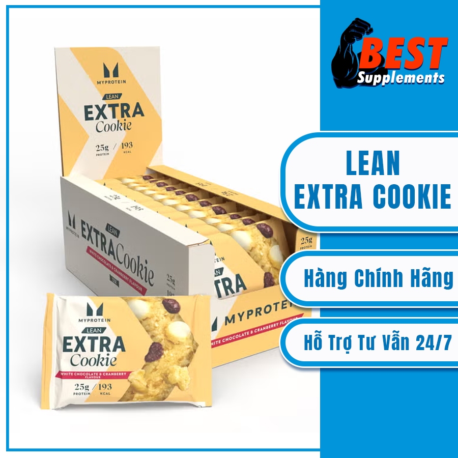 Myprotein - Protein Bar : Lean Xtra Cookie 25g Protein ( 1 hộp 12 bánh )