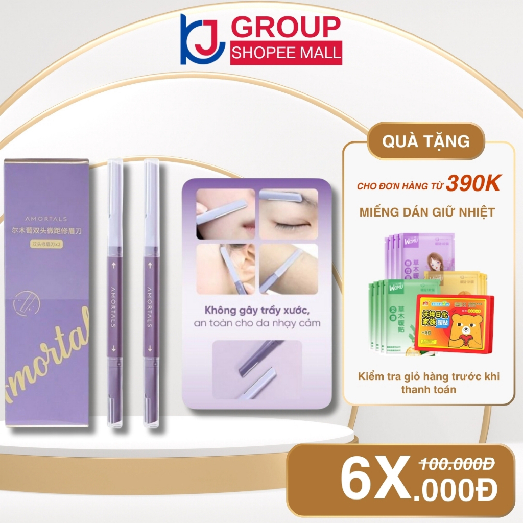 Bộ 2 Dao Cạo Lông Mày Amortals Hai Đầu Tiện Dụng Dao Cạo Lông Mày Tỉa Lông Mày Cạo Râu Tiện Lợ