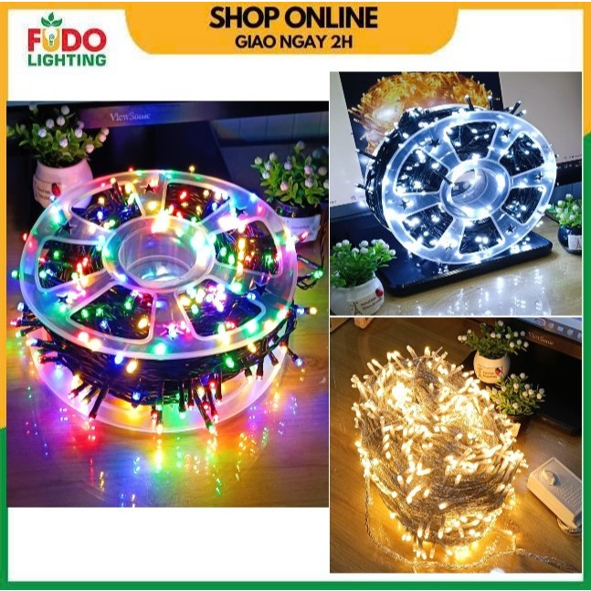 Dây đèn chớp nháy 100M gồm 800 bóng Led trang trí ánh sáng trắng, vàng siêu sáng