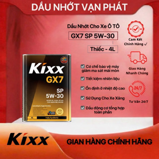  Dầu Nhớt Kixx GX7 SP 5W30  Can Thiếc 4L  - Dùng cho Xe Xăng - Bền Máy & Tiết Kiệm Nhiên Liệu 