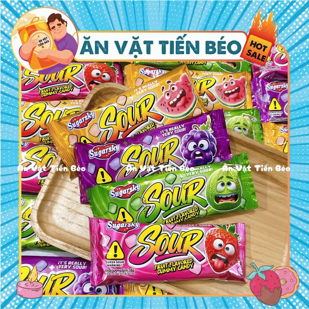[10 GÓI] Kẹo Siêu Chua Nhất Thế Giới Bản Trung, Kẹo Siêu Chua Mix 4 Vị, Kẹo Siêu Chua Nhật Bản Giá R
