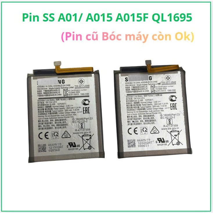 Pin SS A01/ A015 A015F/QL1695,pin bóc máy còn ok
