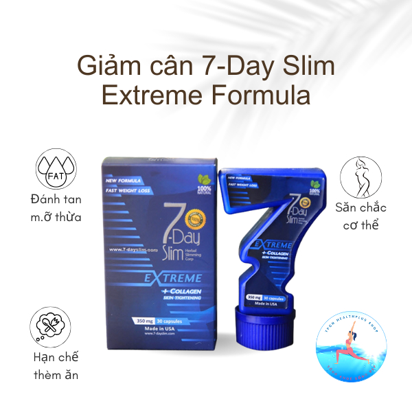 Viên uống giảm cân 7-Day Slim Herbal Slimming Corp - Hộp 30 Viên