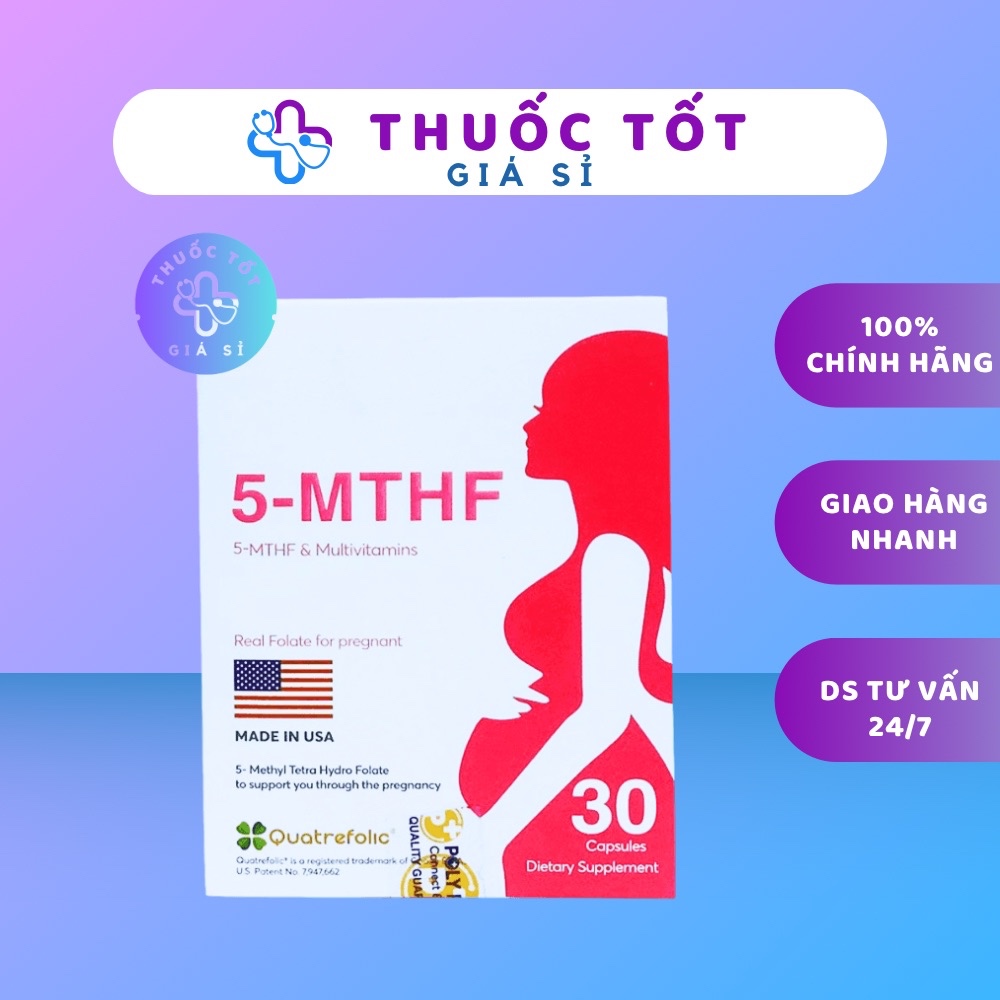 V Platinum 5-MTHF hộp 30 viên, bổ sung acid folic, 5mthf,sắt, canxi, và các vitamin cho bà bầu.