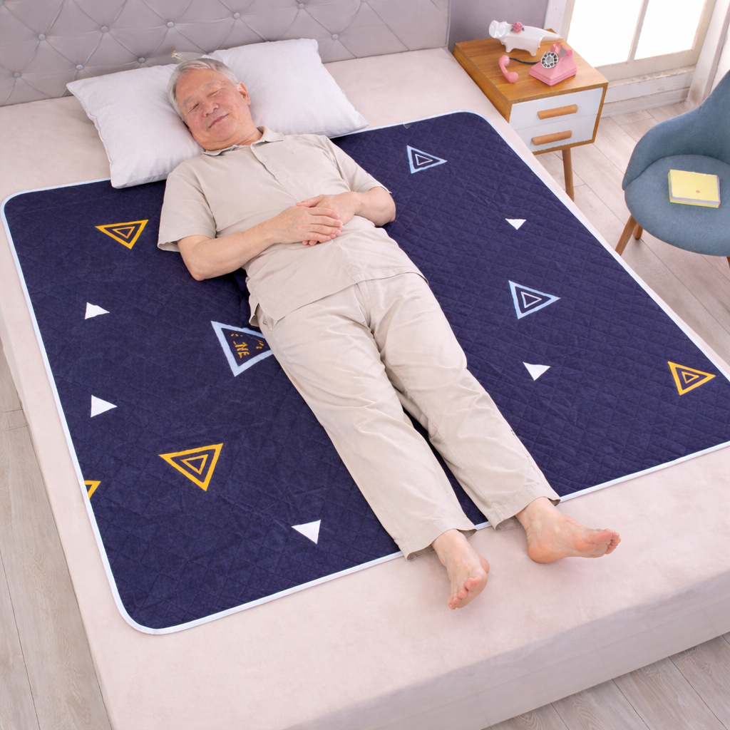 Tấm lót chống thấm trải giường MUJI 3 lớp cho em bé và người già size to 100x150cm