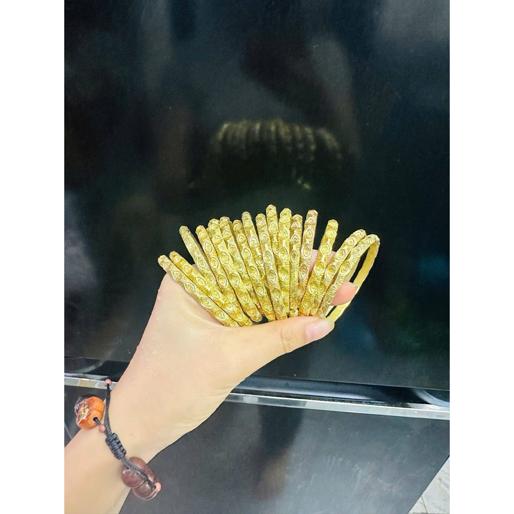 Vòng đồng thau mắt na nguyên chất mạ vàng 24k không han rỉ -hàng dân tộc Mường Lay Lai Châu