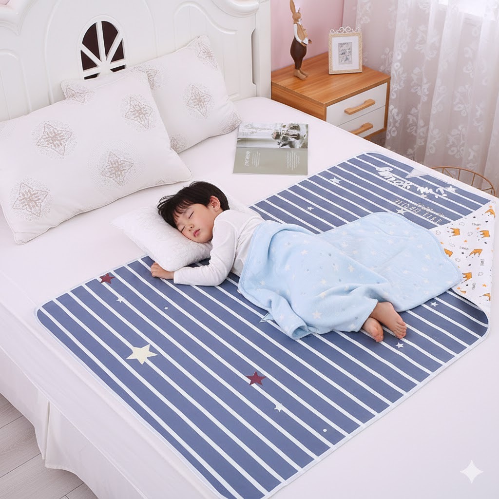 Thảm lót chống thấm 3 lớp TPU thoáng khí sử dụng được 2 mặt thoáng khí cho trẻ nhỏ và người già