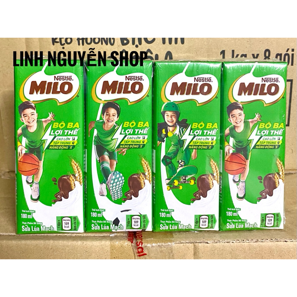 Lốc 4 hộp sữa milo 110ml/180ml (date mới)