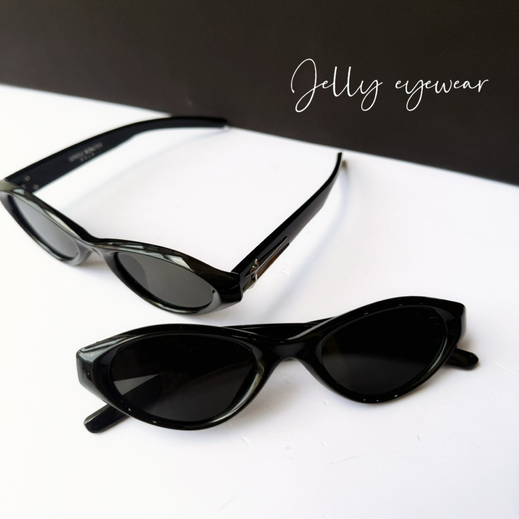 Kính râm unisex dáng mắt mèo g,m EQ dày dặn,Gọng kính mát nam nữ tròng UV400 Jelly Eyewear