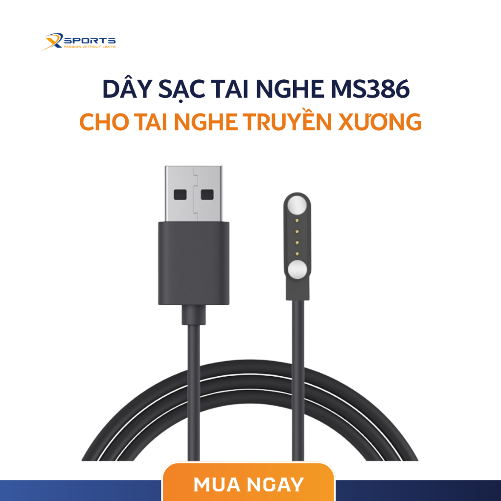 XSPORTS - DÂY SẠC TAI NGHE TRUYỀN XƯƠNG - MS396
