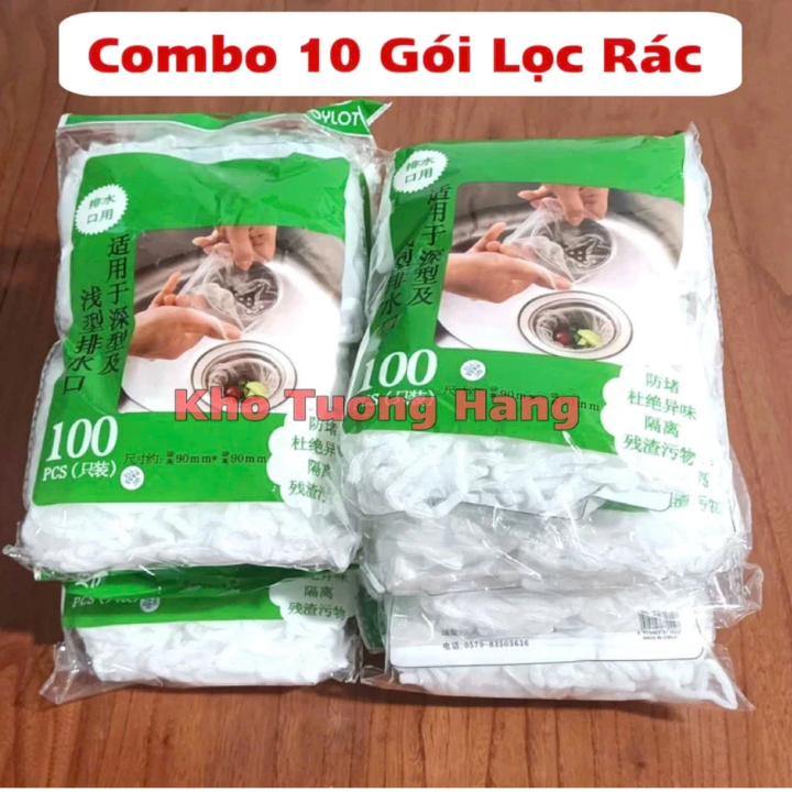 Combo 10 Gói (tầm 600 chiếc) Túi Lưới Lọc Rác Cho Bồn Rửa Chén Bát Chống Tắc Nghẽn - Hàng Có Chun