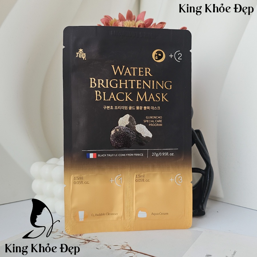 Mặt Nạ Thải Độc Guboncho Premium Gold Water Brightening Black Mask 1 Miếng