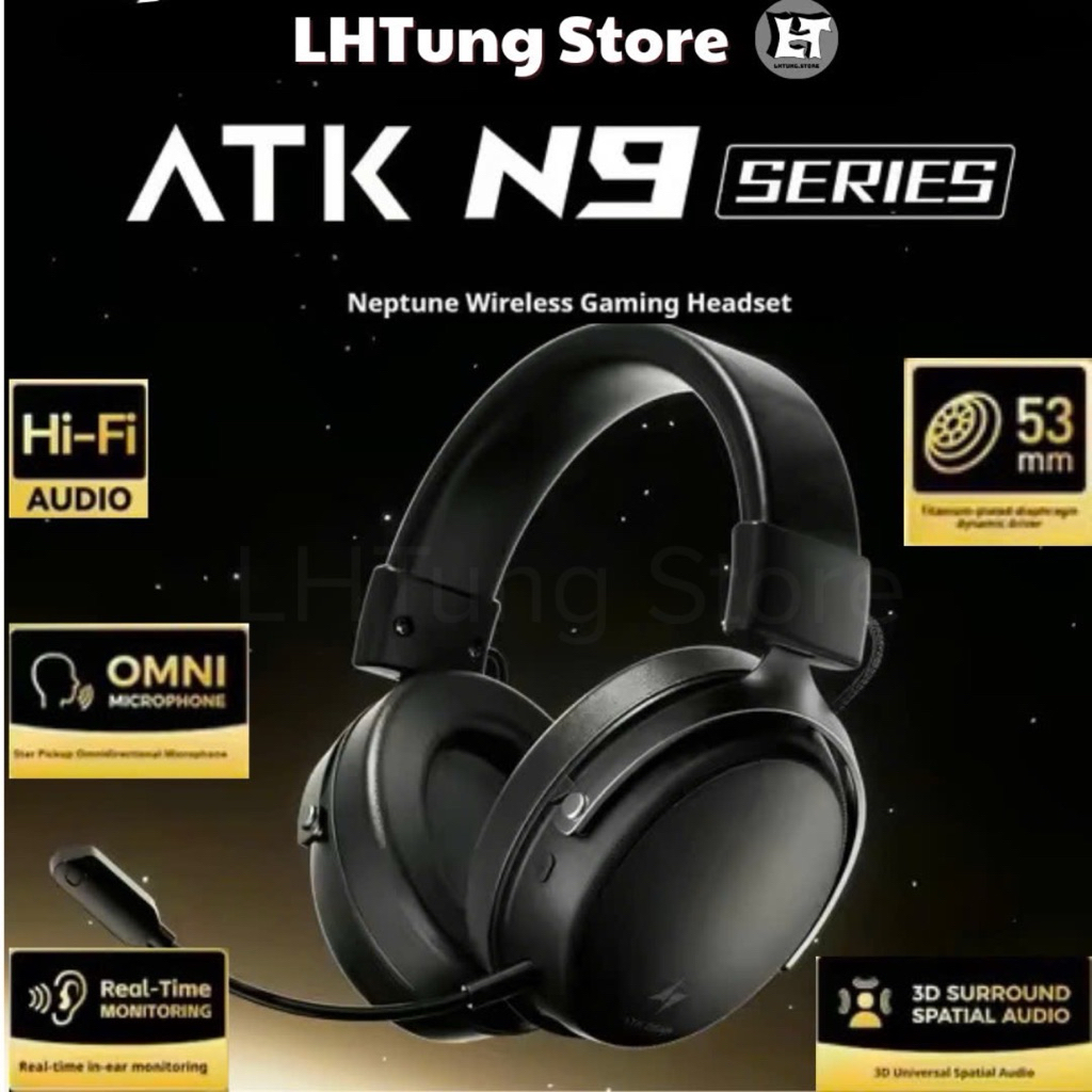 [SẴN GIAO] Tai nghe không dây gaming ATK Neptune N9 | 3 mode | Dây | Bluetooth | 2.4Ghz | LHTung Sto