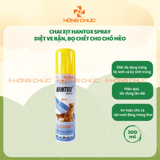 Chai xịt HANTOX SPRAY 300ml diệt ve rận, bọ chét cho chó mèo - Thú Y Hồng Chúc