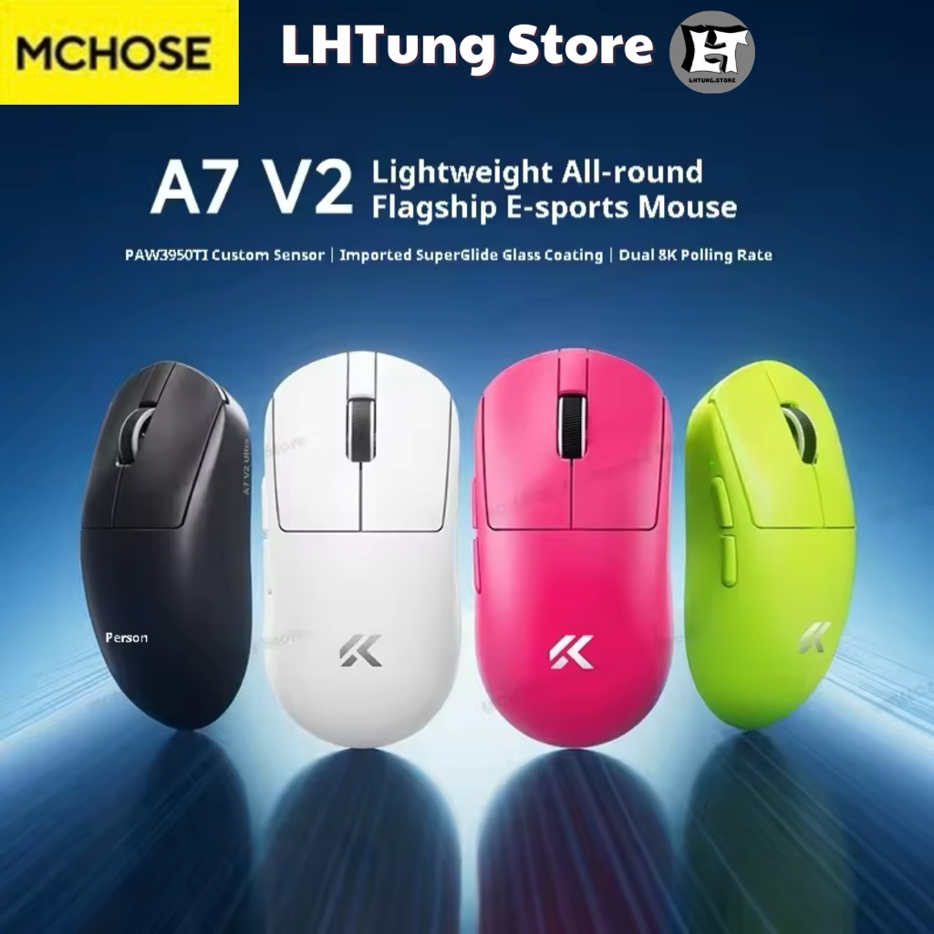 [SẴN GIAO] Chuột không dây Mchose A7 V2 | A7 PRO | A7 Ultra | PAW3395 | PAW3950 | 8000hz