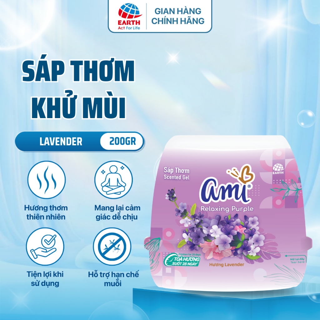Sáp Thơm Ami Khử Mùi Làm Thơm Không Gian, Nhiều Hương Thơm Dịu Nhẹ (200g)