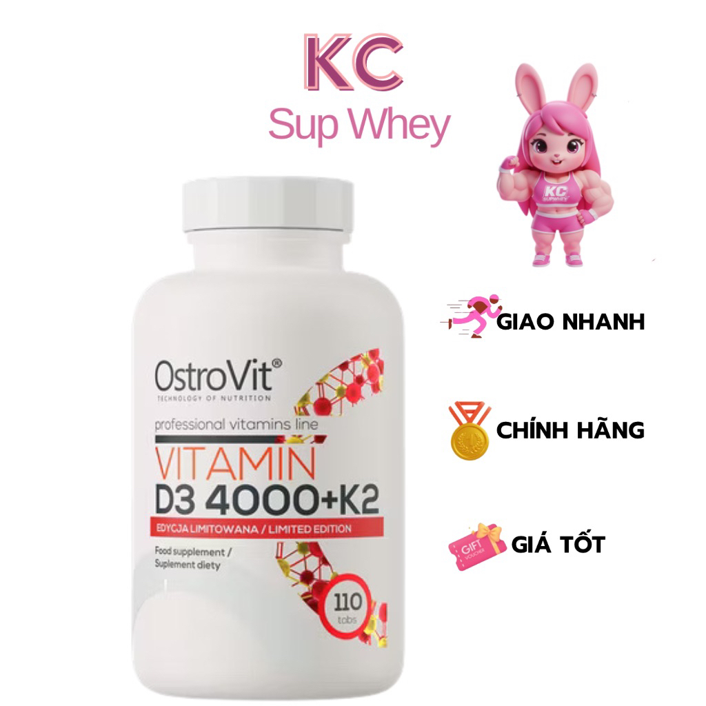 Viên uống Ostrovit Vitamin D3 4000IU + K2 (110 Tablets) nhập khẩu Ba Lan