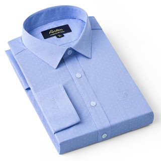  Áo Sơ Mi Nam Công Sở Trung Niên Anton Somianton Màu Xanh Dương Dài Tay Vải Cotton Họa Tiết Chấm Bi – AC157 